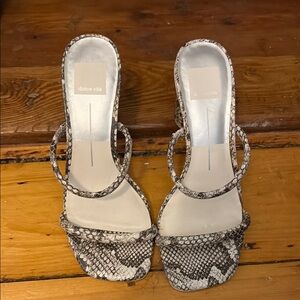 Dolce Vita Snakeskin Heels - Black and White
